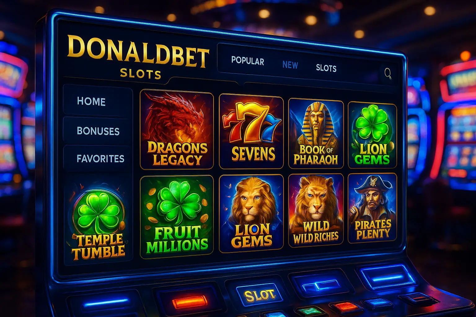 Explore o mundo das slot machines no DONALDBET Casino